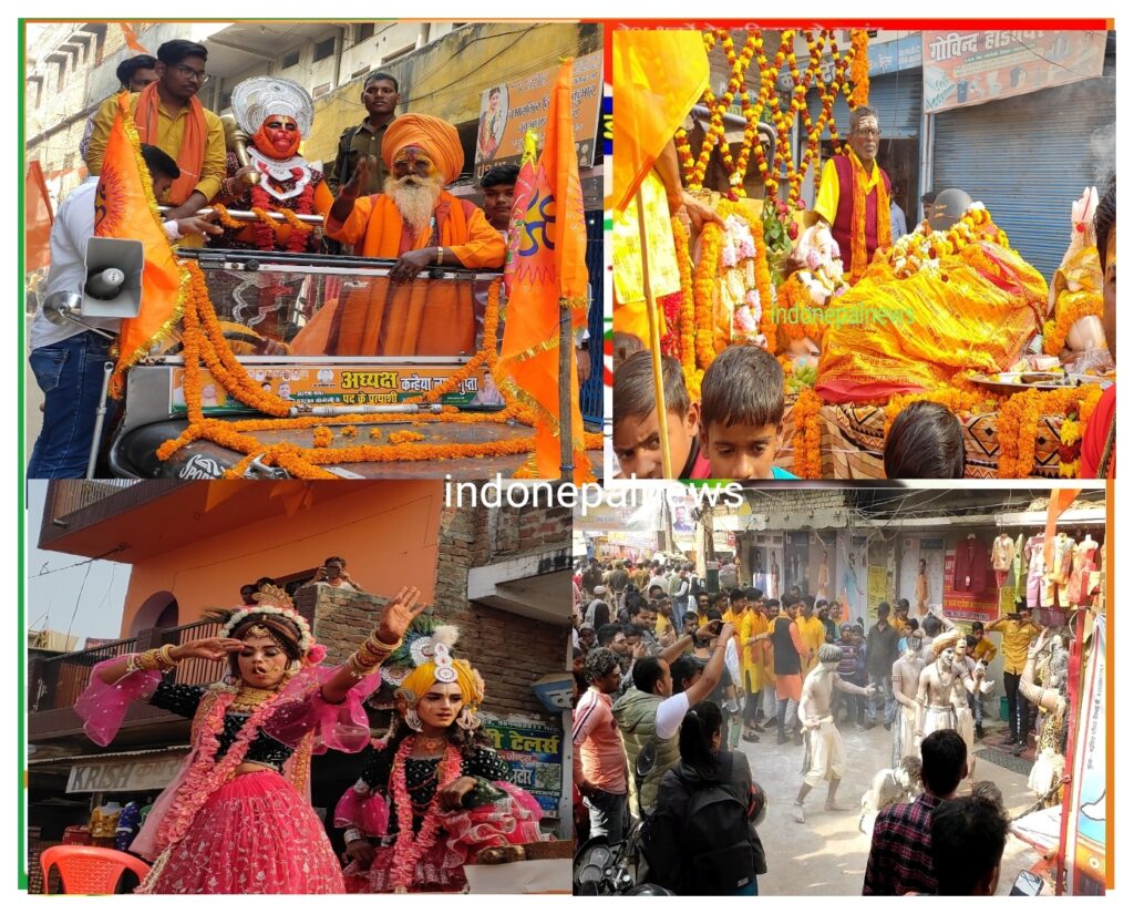 सोनौली: श्रीराम जानकी मंदिर से निकली दर्जनो झांकियों के साथ भव्य शोभा यात्रा